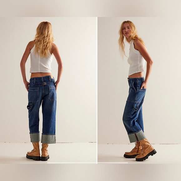 NWT Free People We The Free Major Leagues mid rise cuffed crop. Size 31